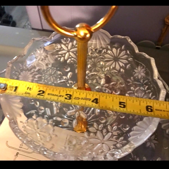 ❄️Vintage German Walther Glass Sweets Cake Tray Snowflake Pattern - Picture 4 of 8